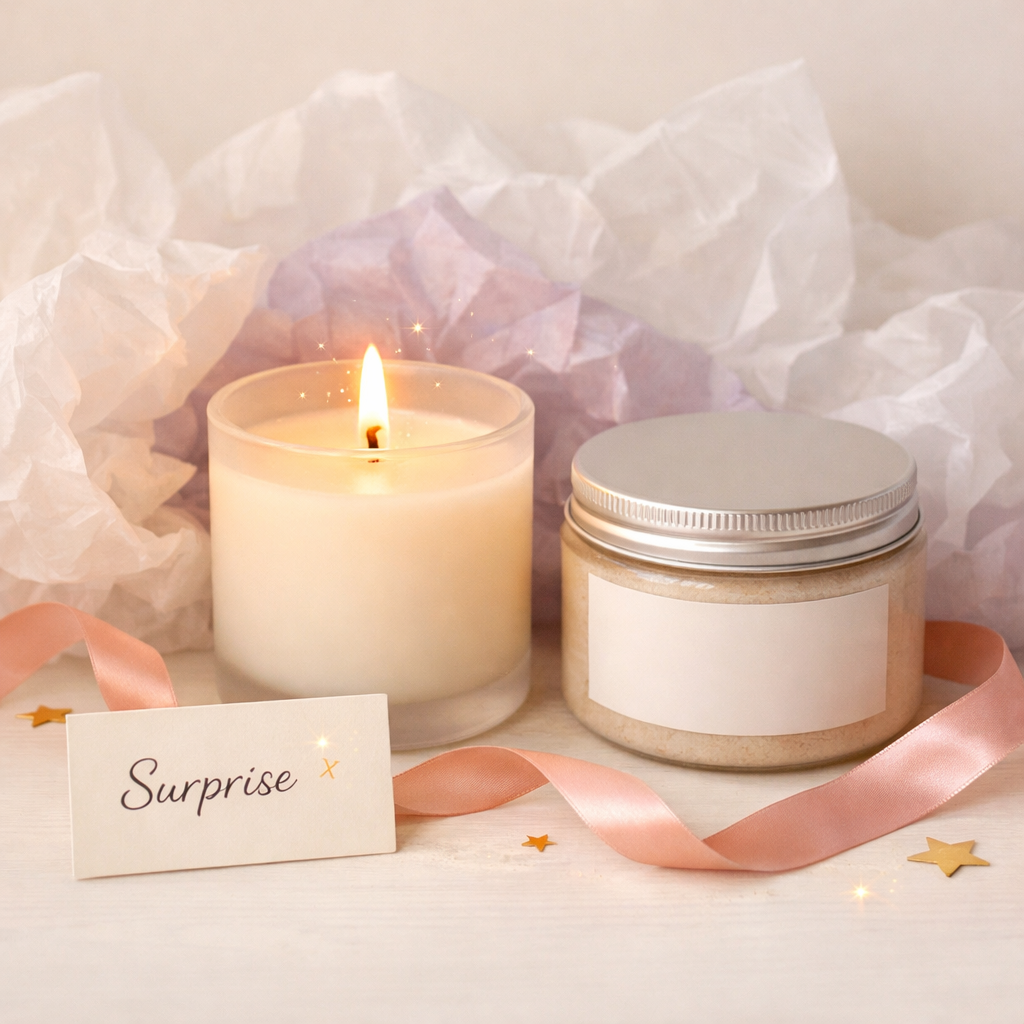 Bundle - Duo bougie mystère - exfoliant hydratant mystère